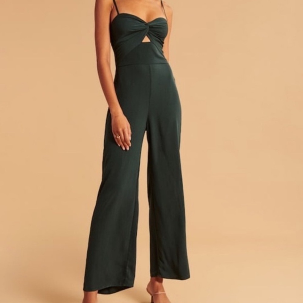 Abercrombie & Fitch Twist-Front Cutout Jumpsuit